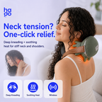 Hago® SmartRelief Wireless Neck & Shoulder Massager with Deep Tissue Therapy & Heat