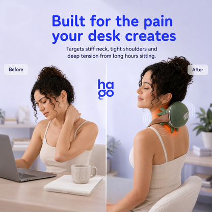 Hago® SmartRelief Wireless Neck & Shoulder Massager with Deep Tissue Therapy & Heat