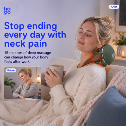 Hago® SmartRelief Wireless Neck & Shoulder Massager with Deep Tissue Therapy & Heat