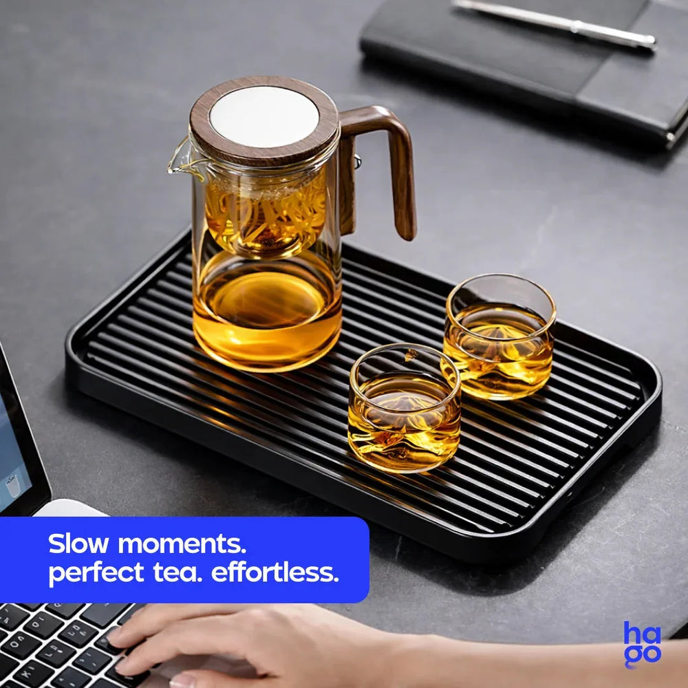 Hago® MagBrew Magnetic Glass Teapot – premium borosilicate glass material close-up