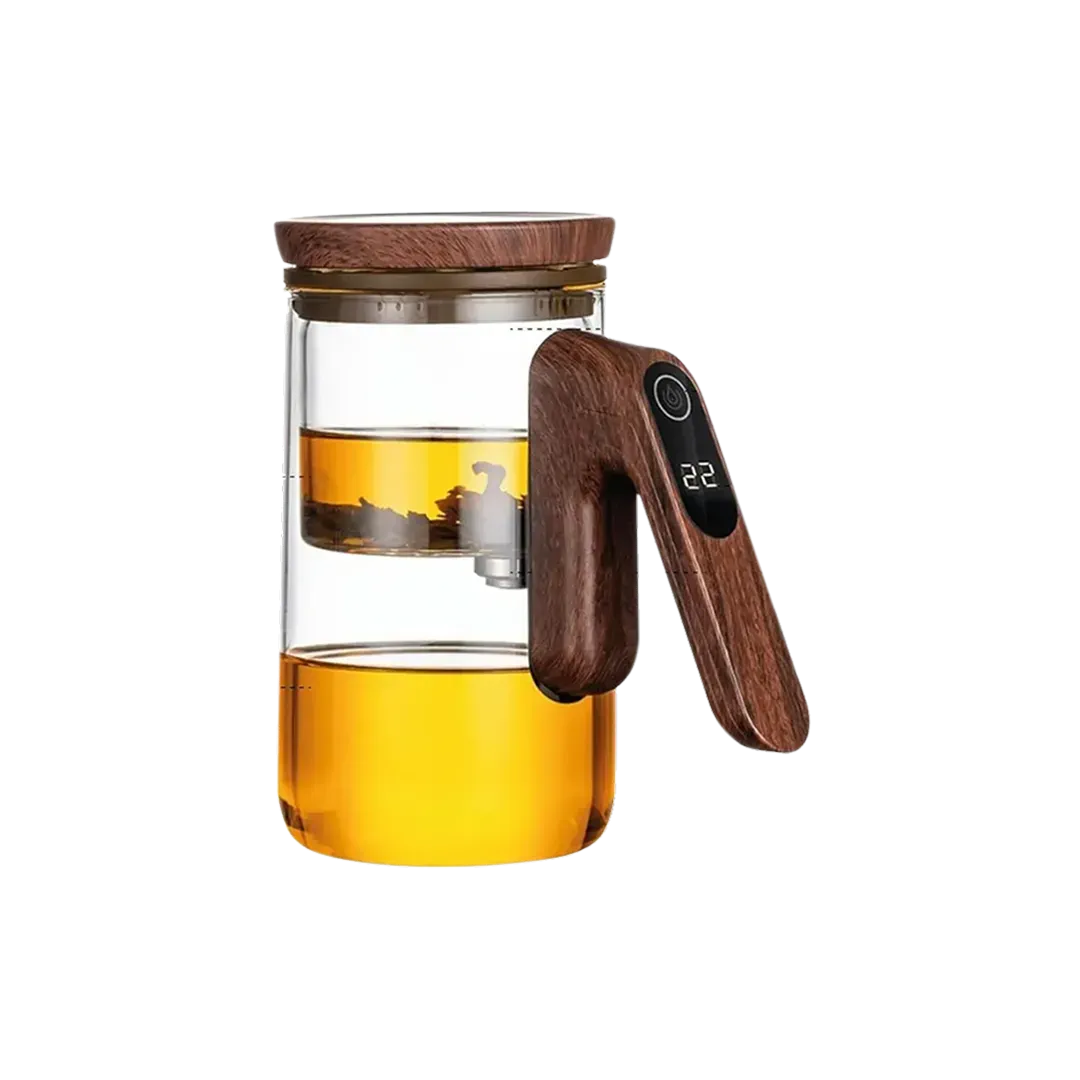 Hago® MagBrew Magnetic Glass Teapot – clear borosilicate glass front view