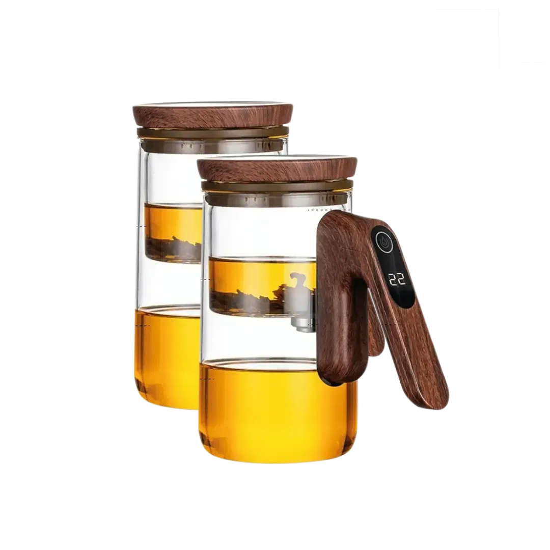 Hago® MagBrew Magnetic Glass Teapot – clear glass side profile view