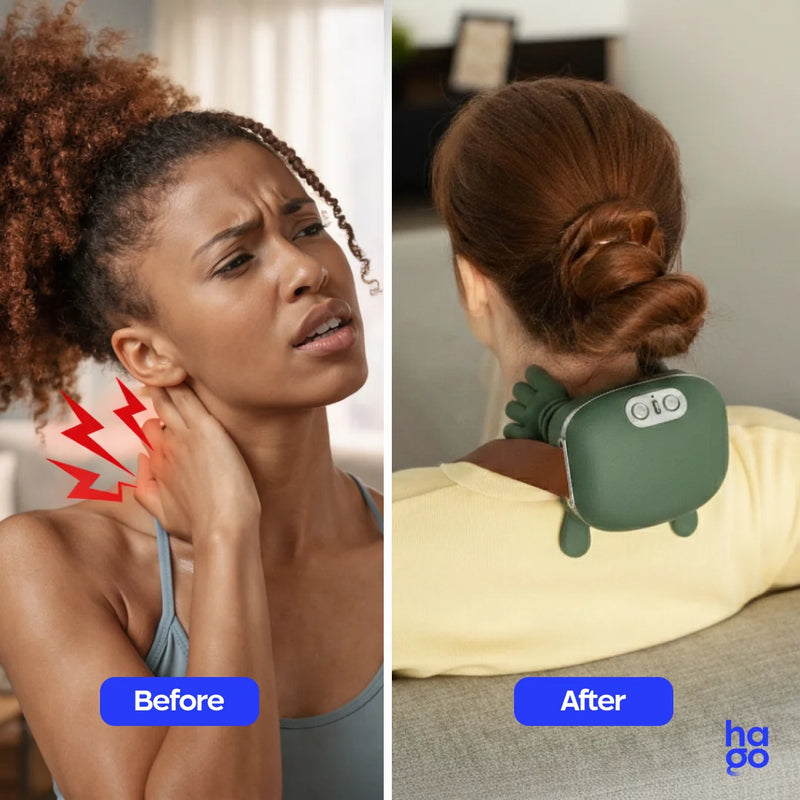 Hago® SmartRelief Wireless Neck & Shoulder Massager – deep tissue kneading nodes